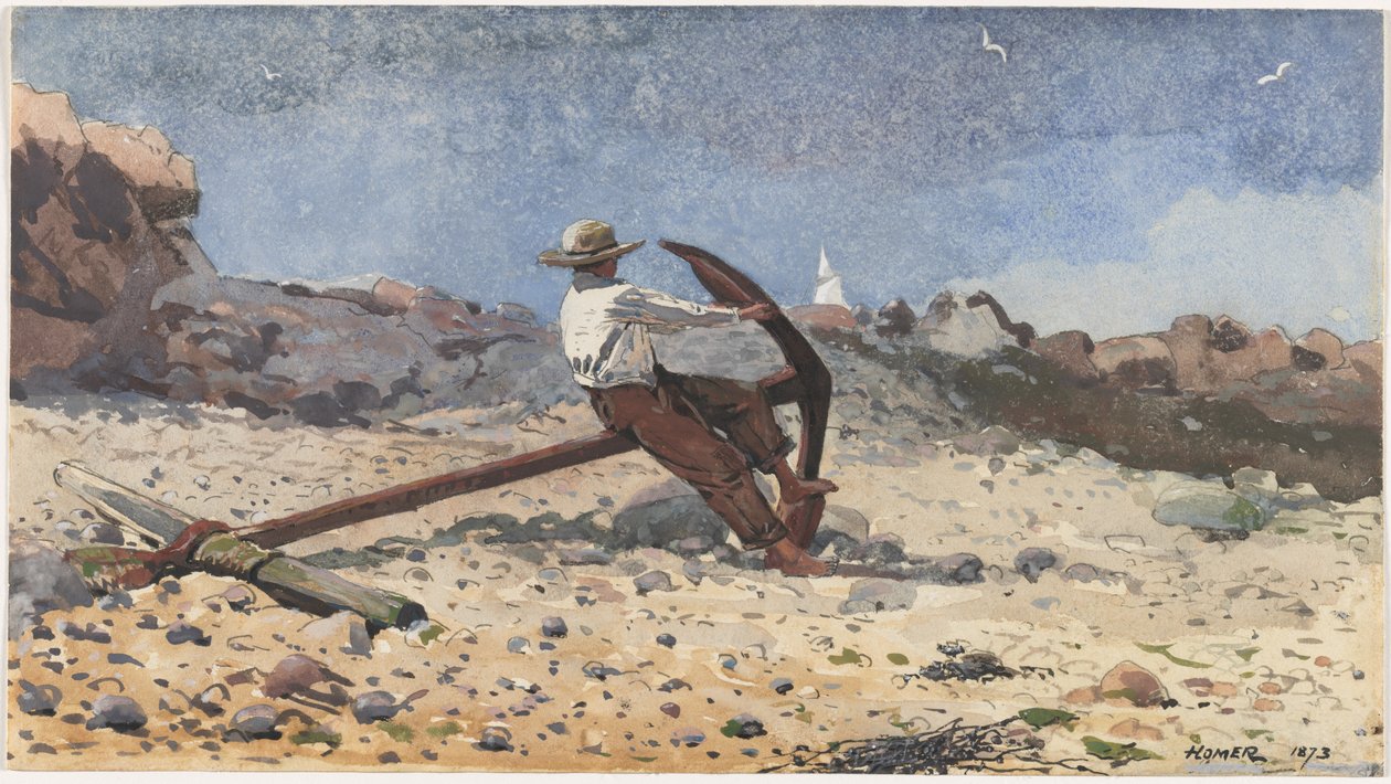 Jongen met anker, 1873 door Winslow Homer