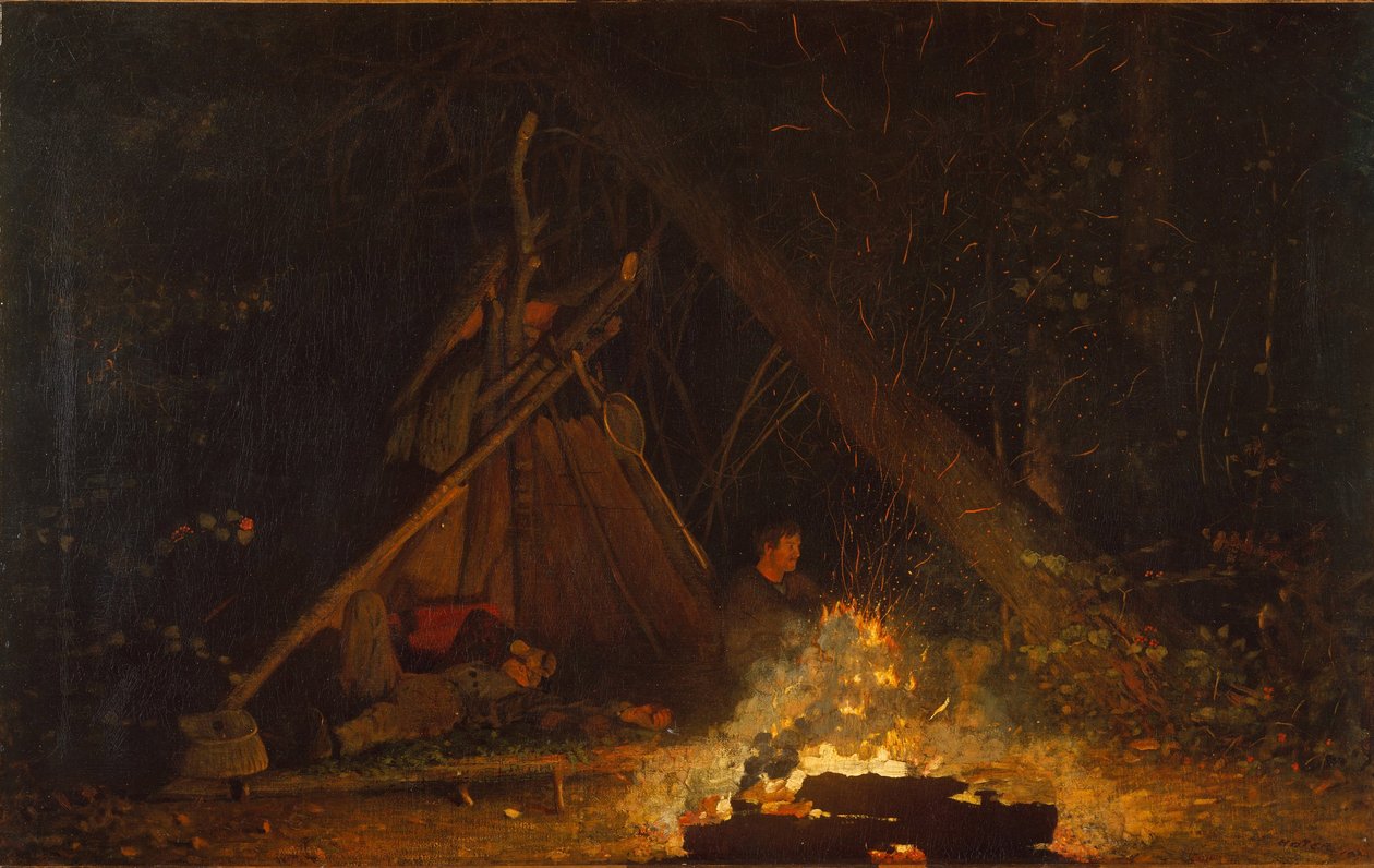 Kampvuur, 1880 door Winslow Homer
