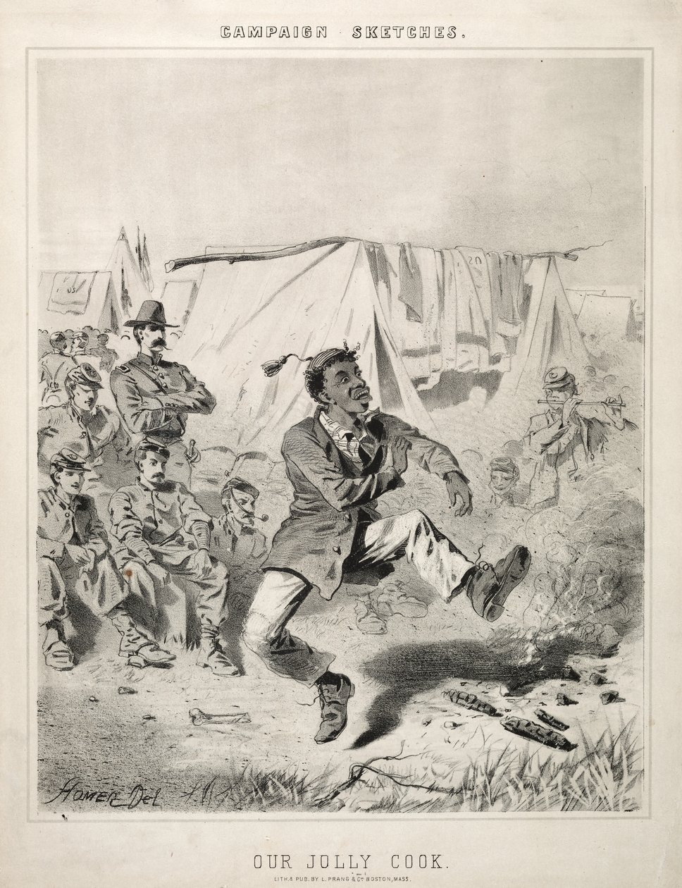 Campagneschetsen: Onze vrolijke kok, 1863 door Winslow Homer