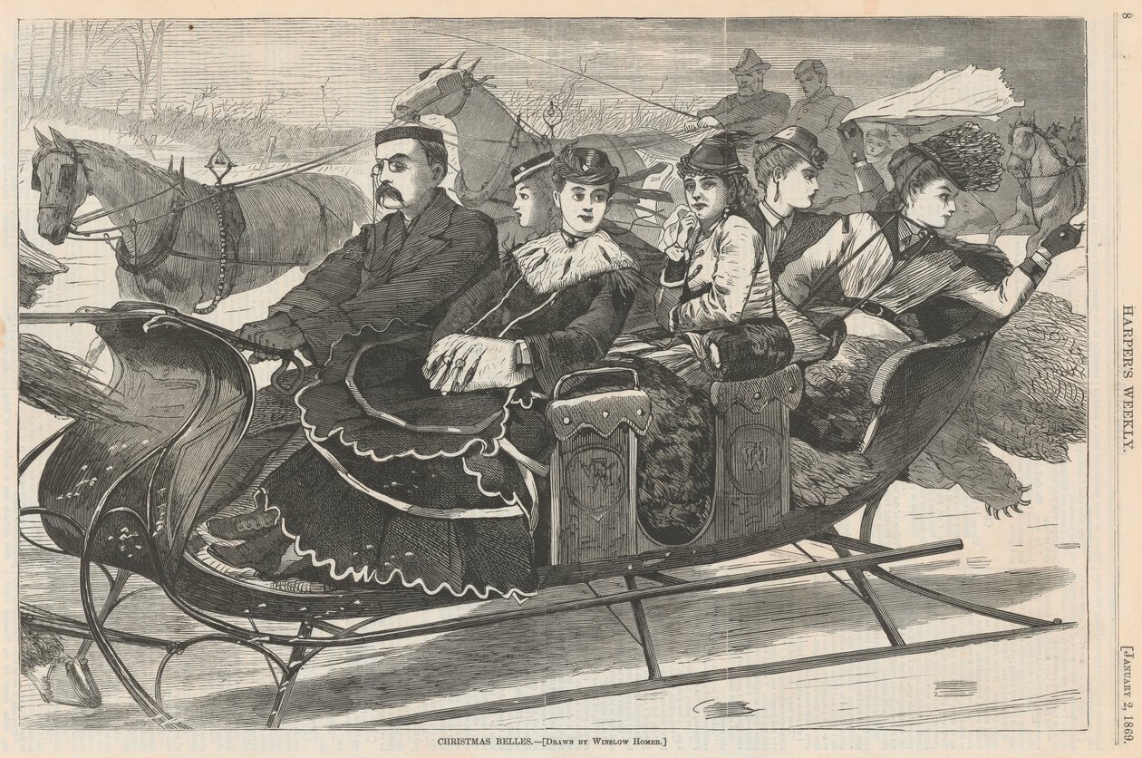 Kerstklokken, uit Harper door Winslow Homer