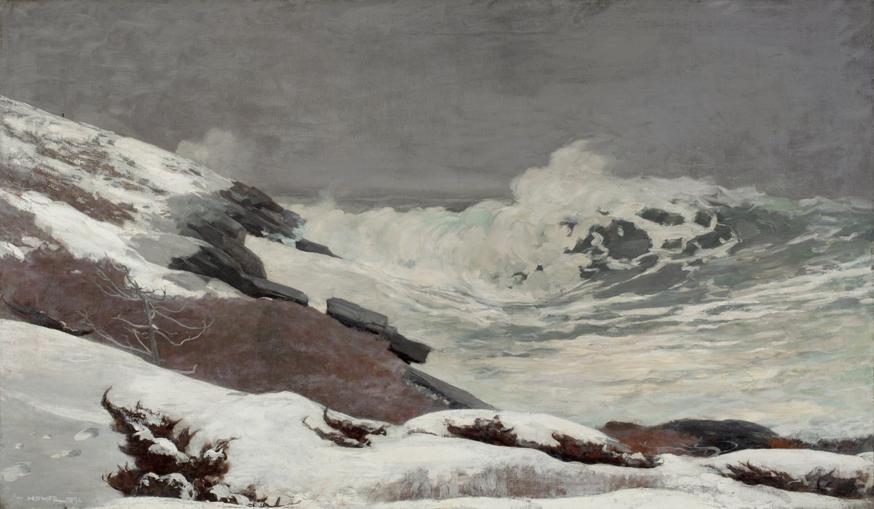 Kust in de winter, 1892 door Winslow Homer