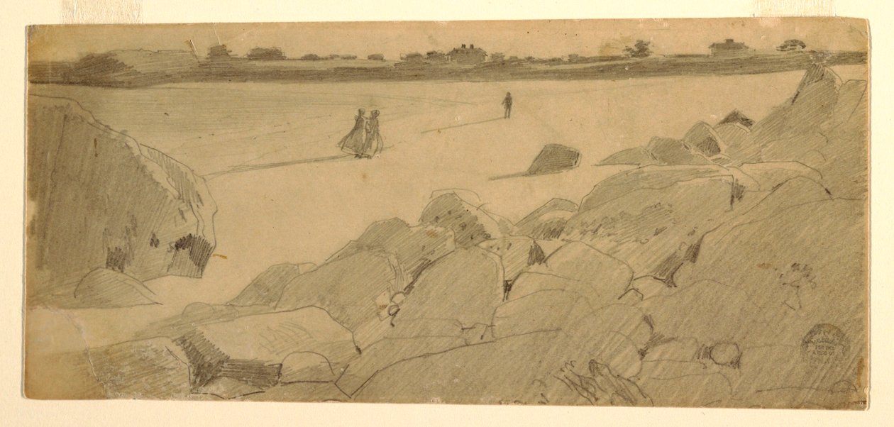 Tekening, Strand bij Marshfield, 1869-74 door Winslow Homer