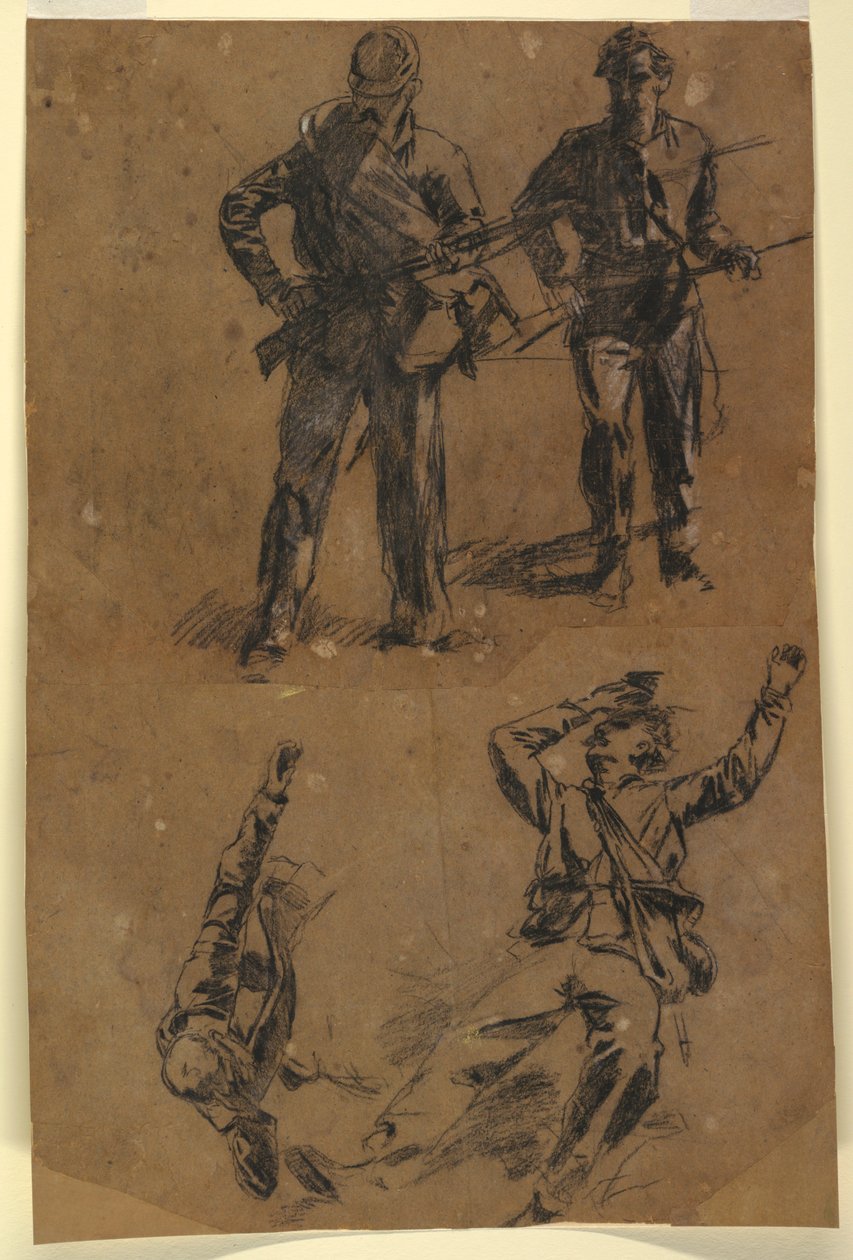 Tekening, Studies van soldaten, 1863-65 door Winslow Homer
