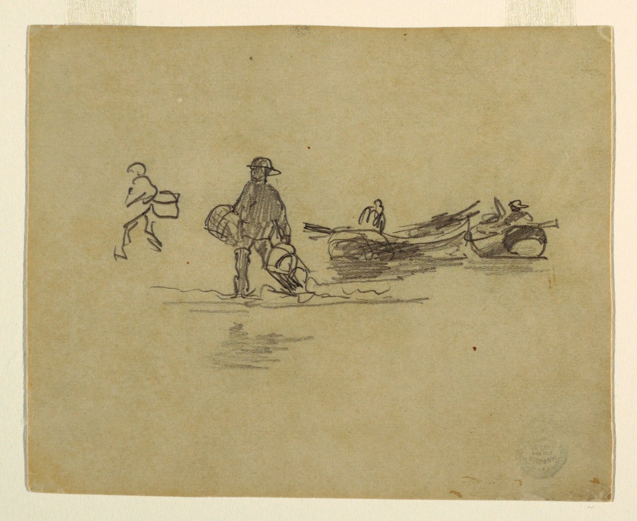 Tekening, Twee vissers, Engeland, 1881-82 door Winslow Homer