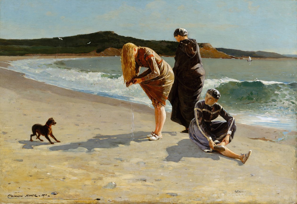 Eagle Head, Manchester, Massachusetts (vloed) door Winslow Homer