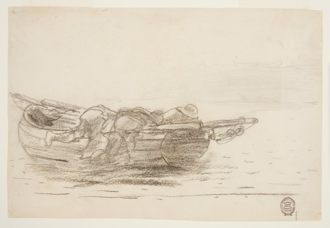 Vissers klimmen over boorden, Cullercoats, Engeland door Winslow Homer
