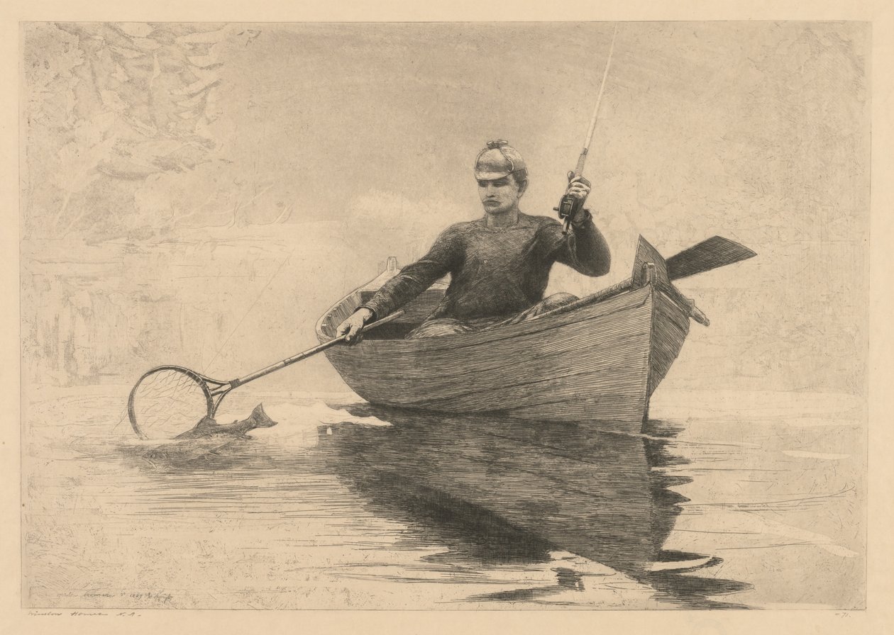 Vliegvissen, 1889 door Winslow Homer