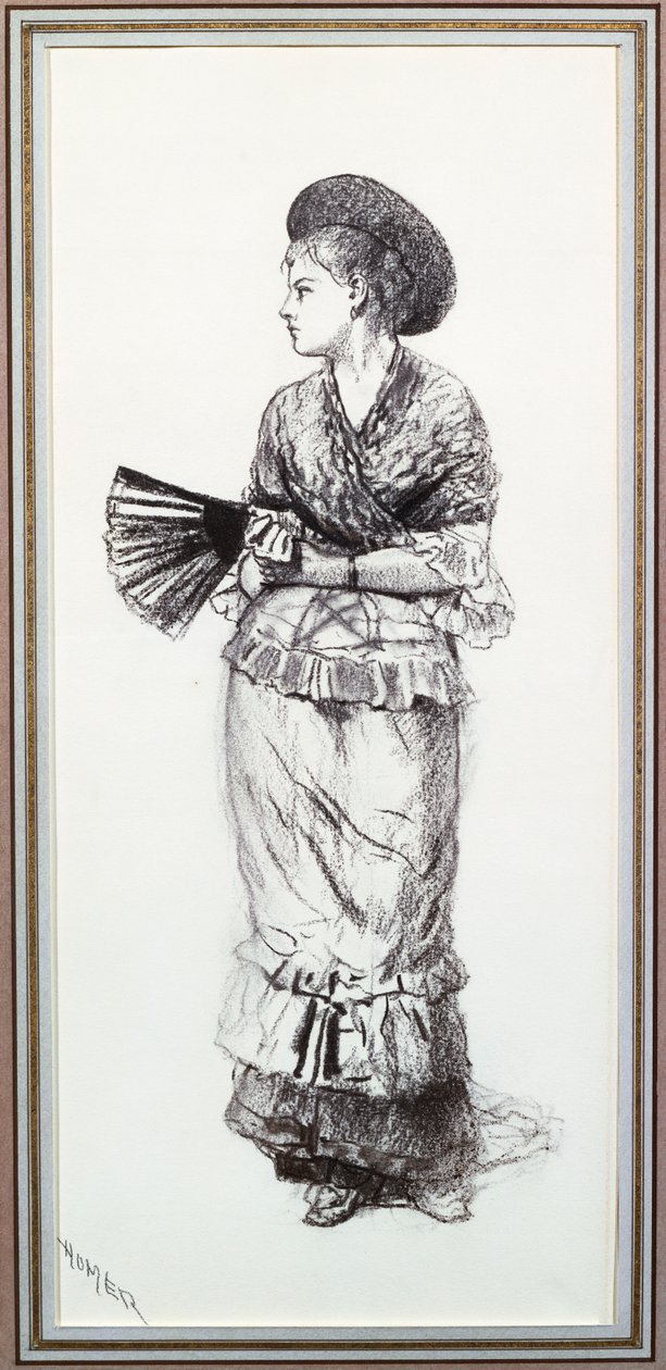 Meisje met Waaier door Winslow Homer