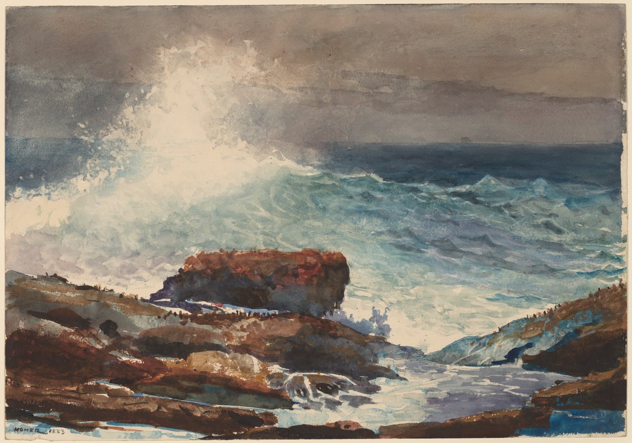 Binnenkomende Getij, Scarboro, Maine door Winslow Homer