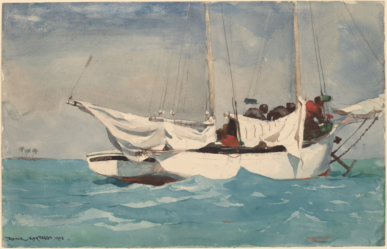 Key West, Anker Ophalen door Winslow Homer