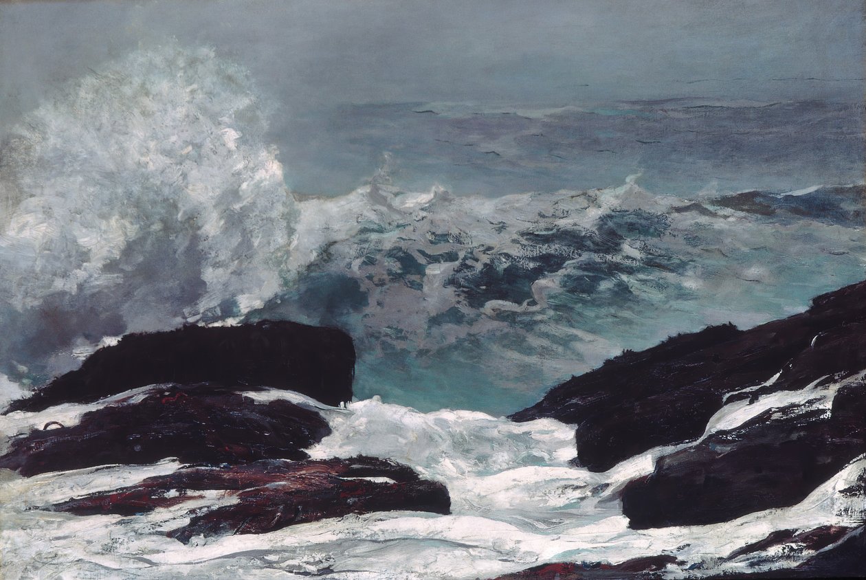 Kust van Maine, 1896 door Winslow Homer
