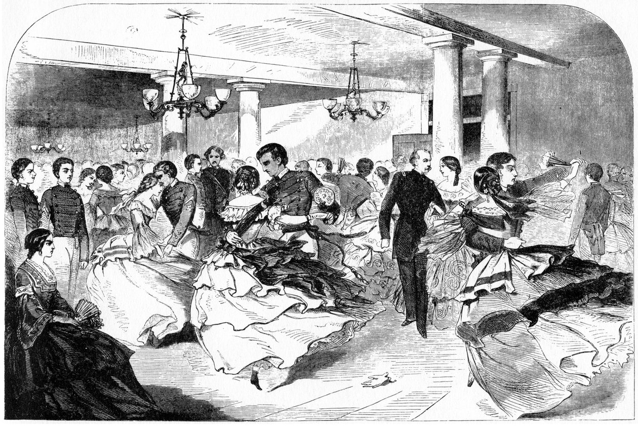 Militaire Academie, The Hop, Cozzens Hotel, 1859 door Winslow Homer