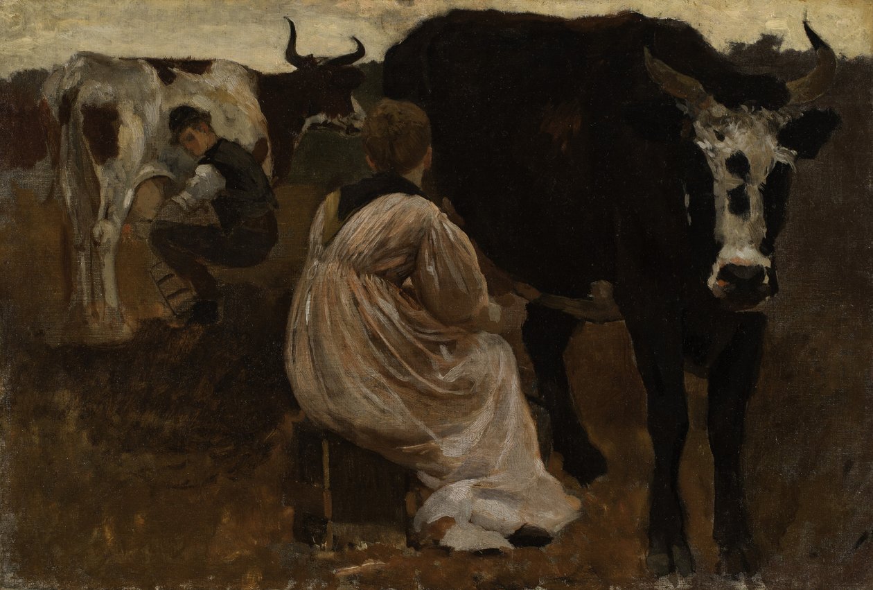 Melken door Winslow Homer