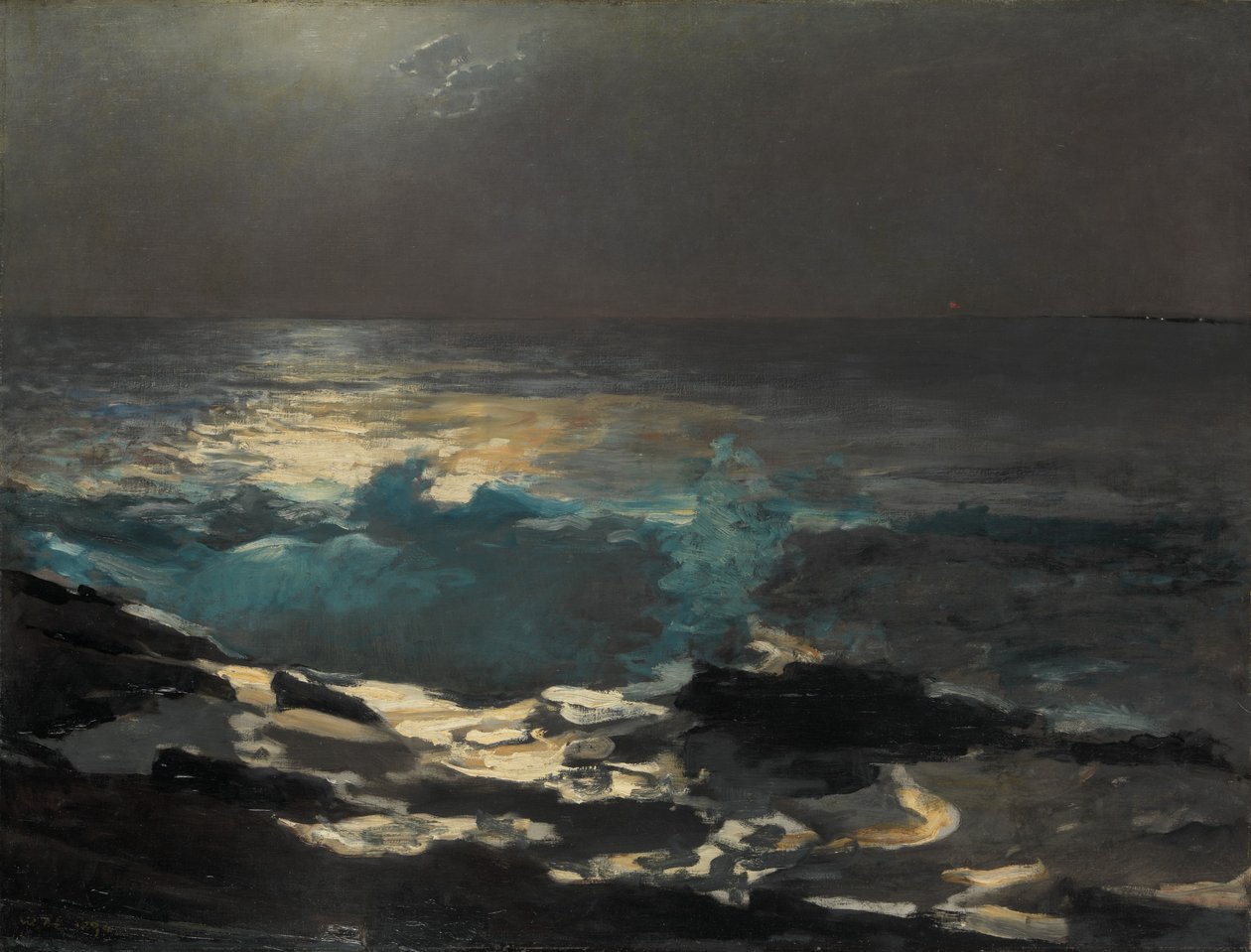 Maanlicht, Wood Island Light, 1894 door Winslow Homer