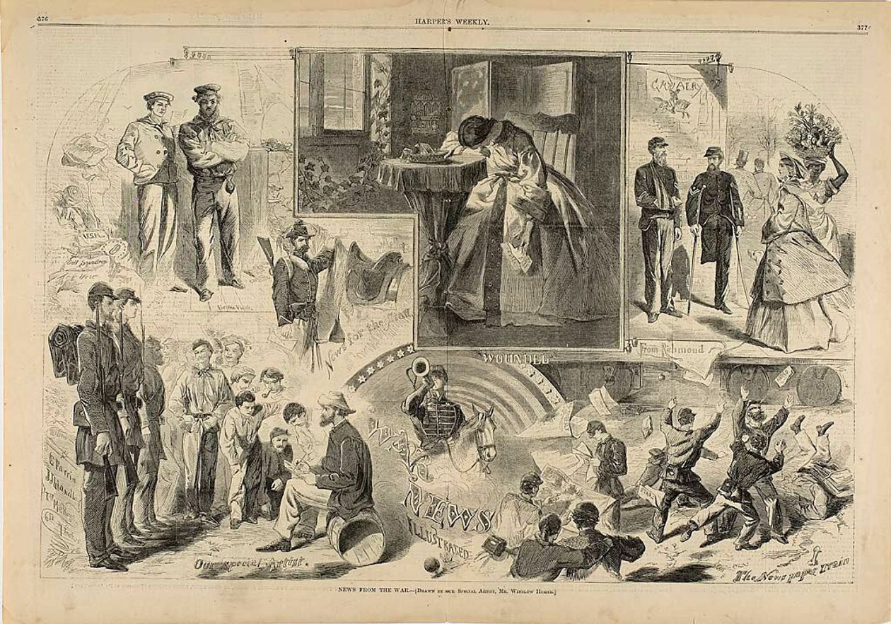 Nieuws over de oorlog door Winslow Homer