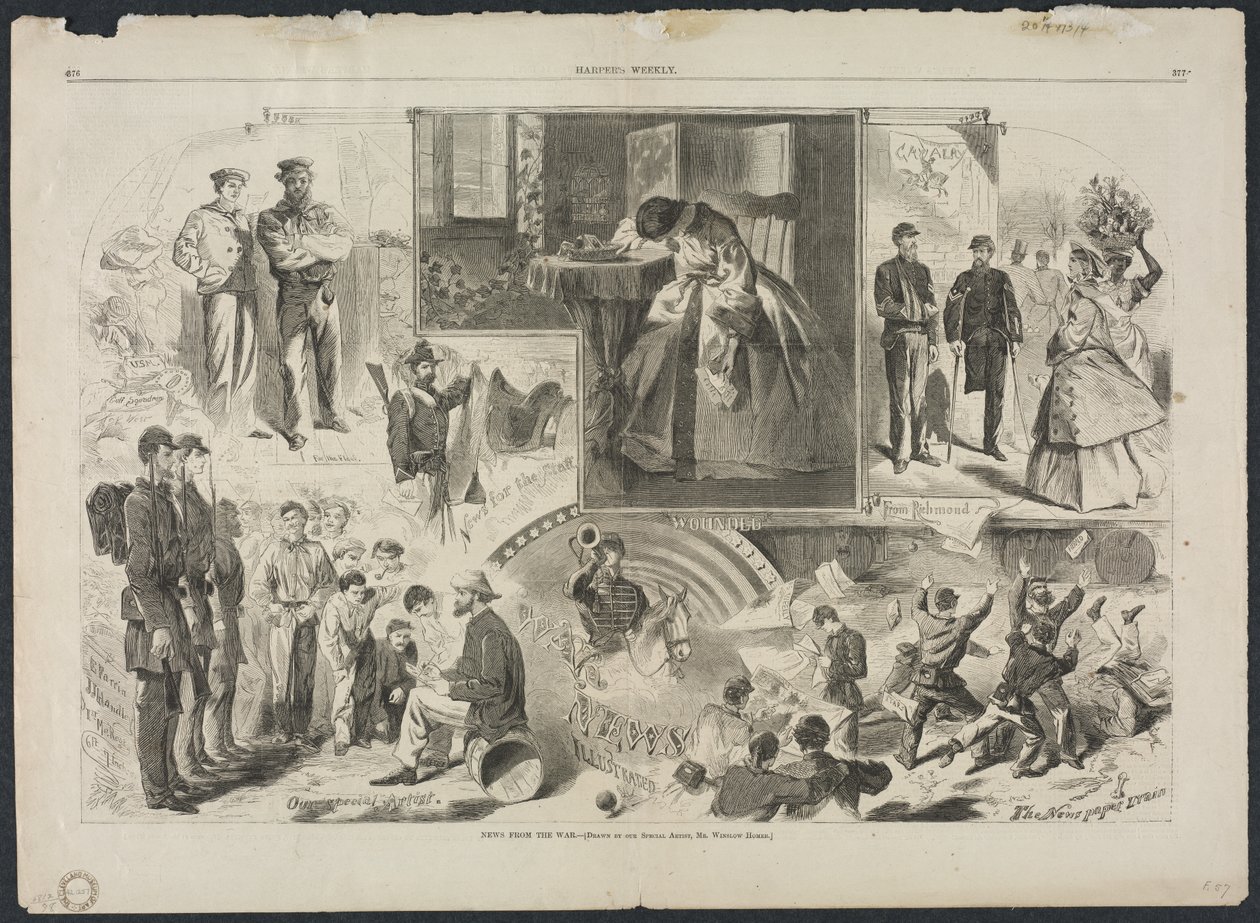 Nieuws van de oorlog, 1862 door Winslow Homer