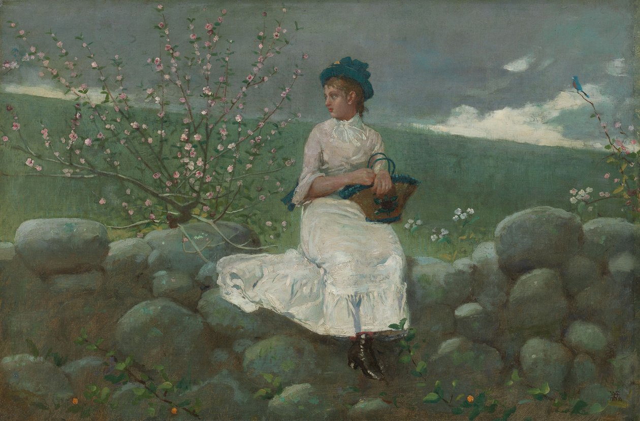 Perzikbloesems door Winslow Homer