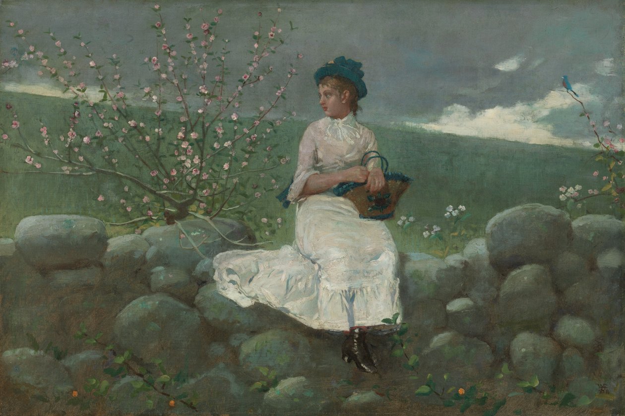 Perzikbloesems, 1878 door Winslow Homer