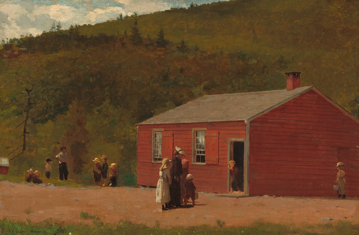 Schooltijd, ca. 1874 door Winslow Homer