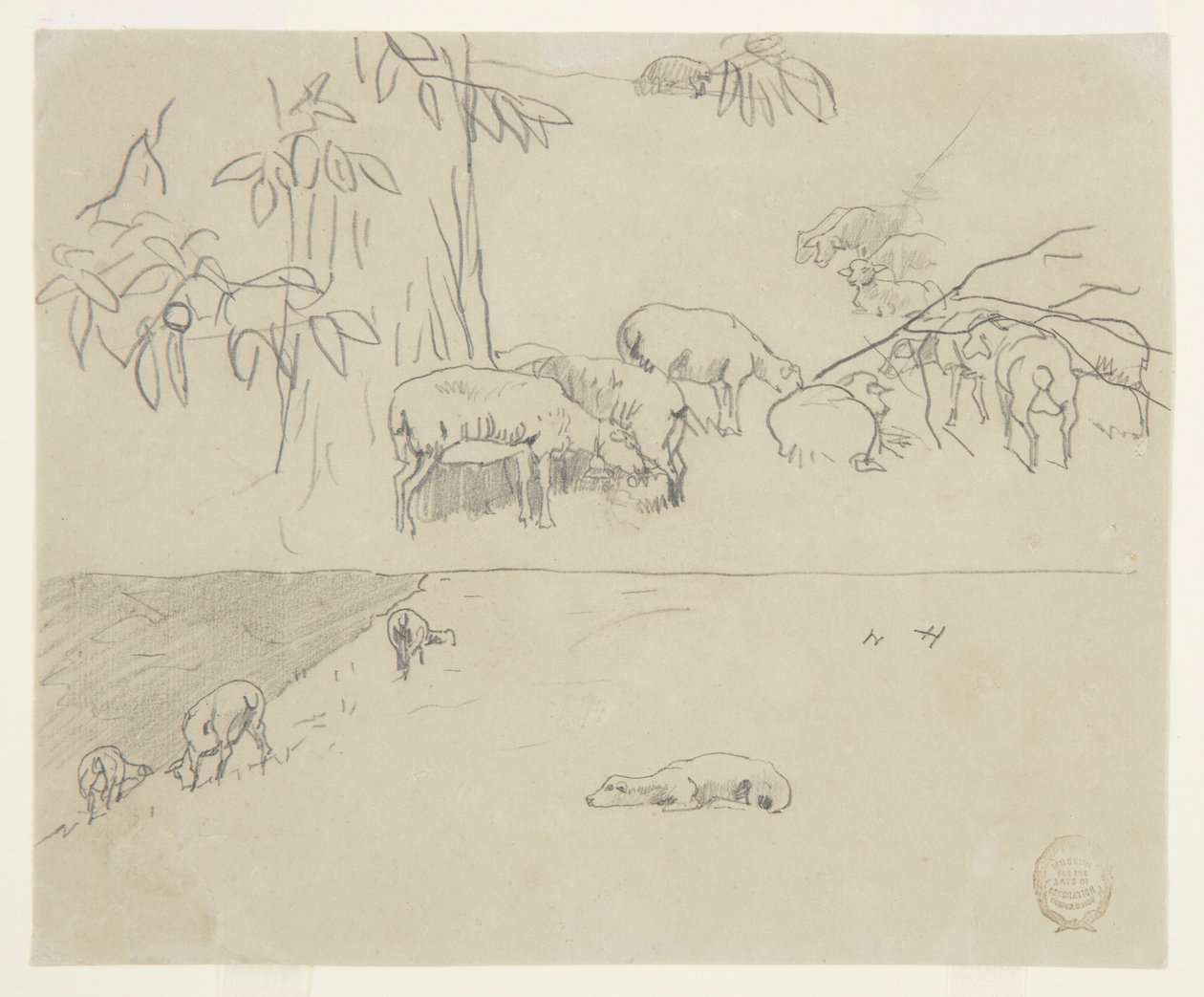 Schapen Grazend door Winslow Homer