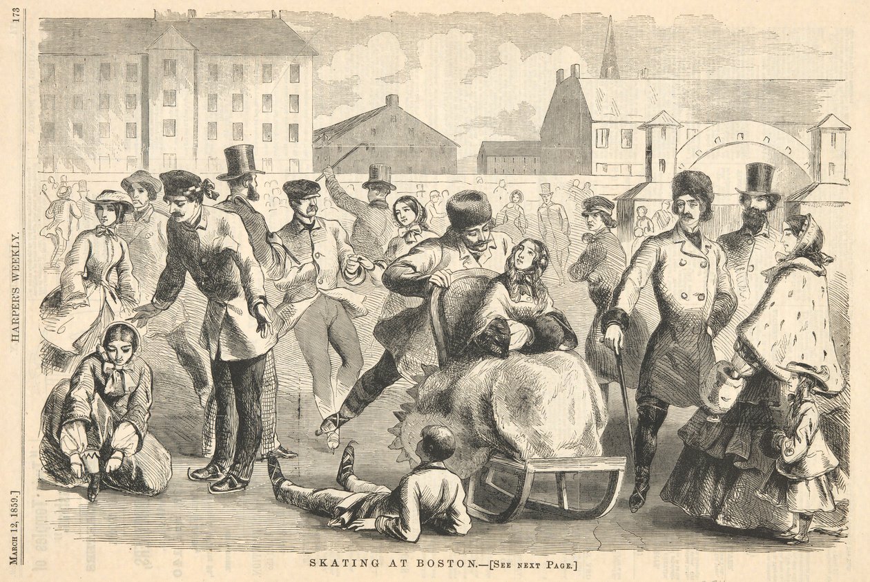 Schaatsen in Boston, uit Harper door Winslow Homer