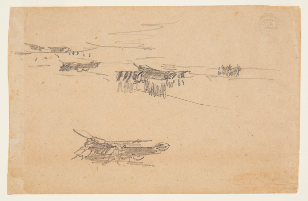 Schetsen van Dories op Wagens door Winslow Homer