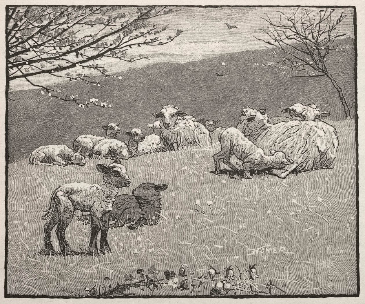 Lente lam, 1880 door Winslow Homer