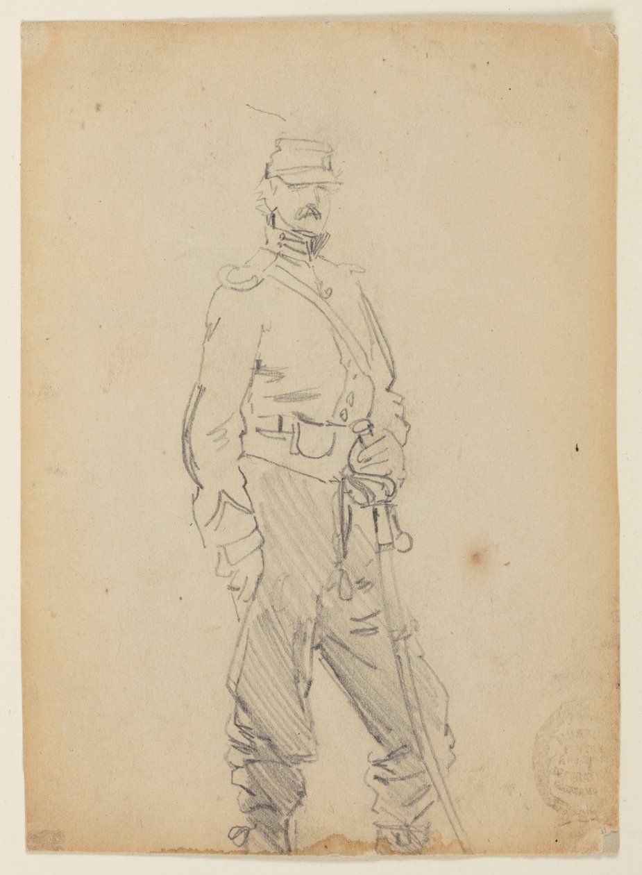 Staande officier door Winslow Homer