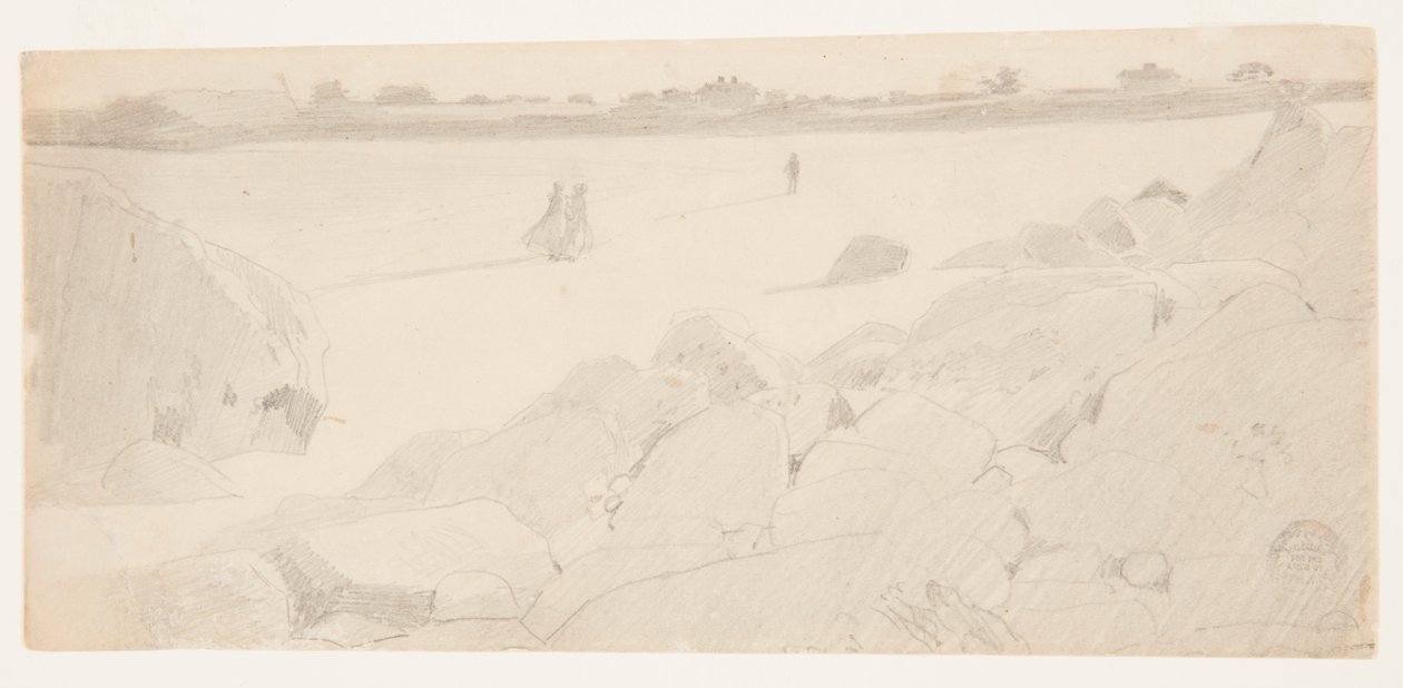 Studie voor "Rotsachtige kust en meeuwen" door Winslow Homer