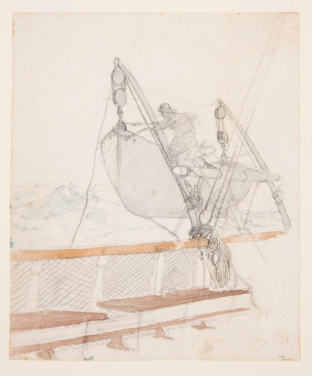 Studie voor "Het noodsignaal" door Winslow Homer