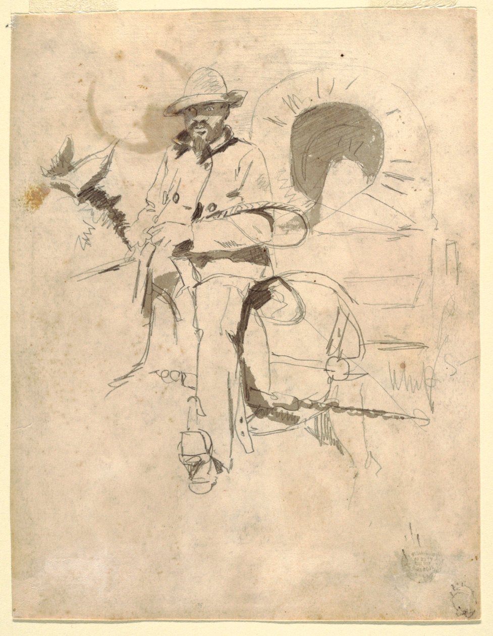 Studie van een voerman door Winslow Homer