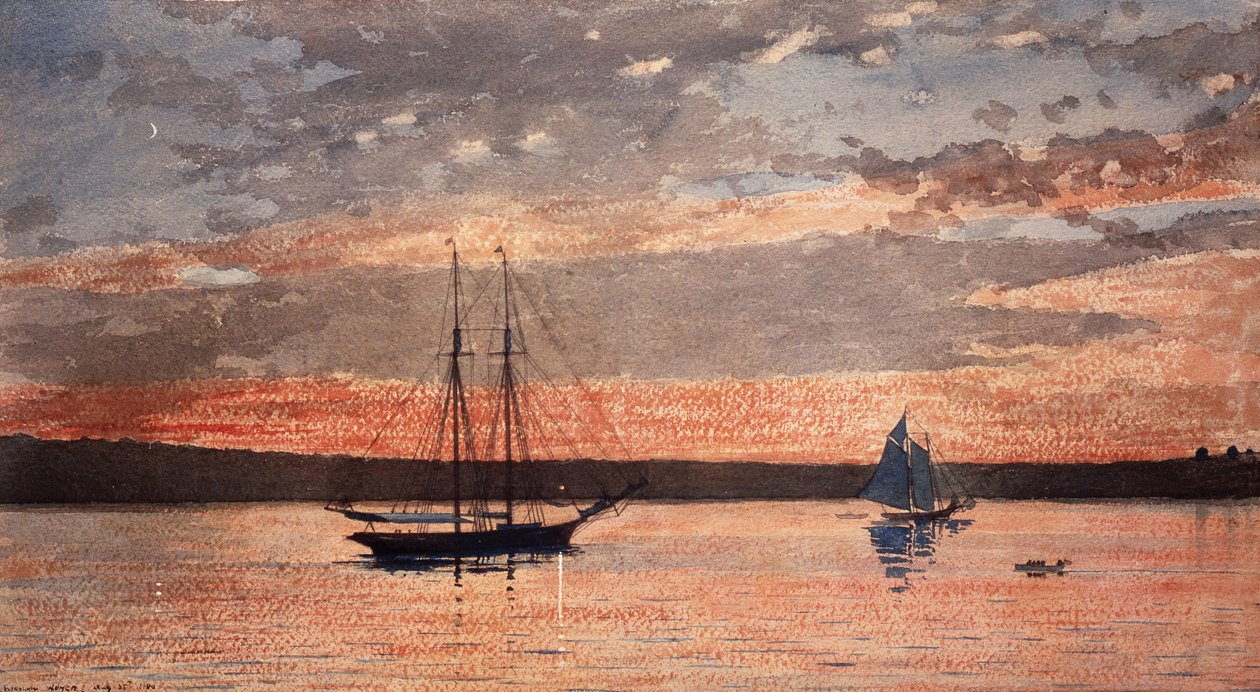 Zonsondergang in Gloucester door Winslow Homer