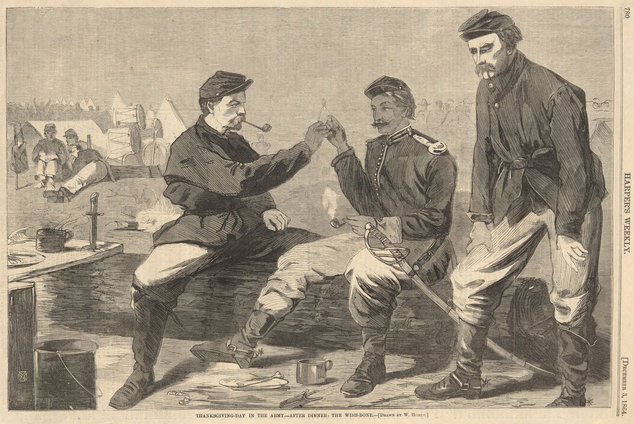 Thanksgiving Day in het leger door Winslow Homer