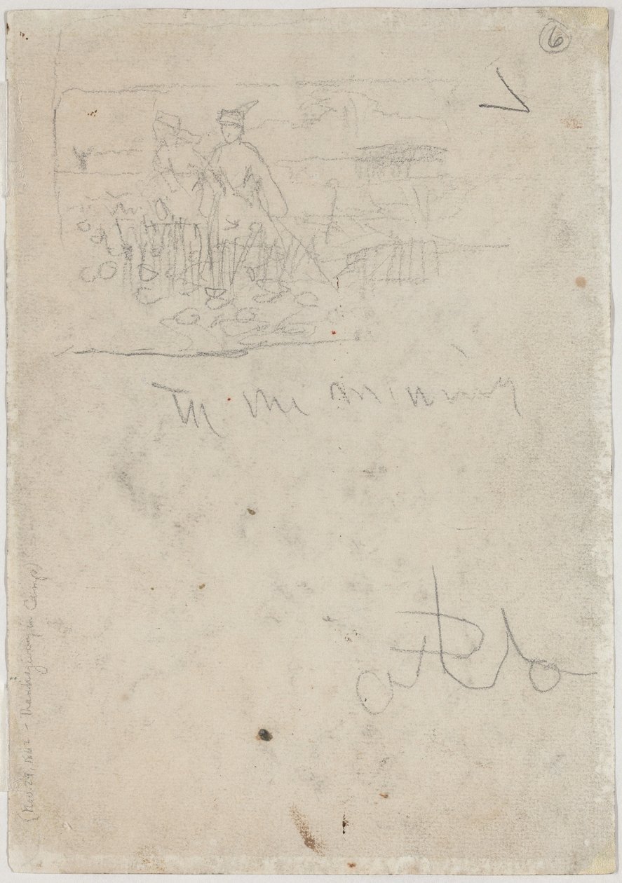 Thanksgiving in Kamp [verso] door Winslow Homer