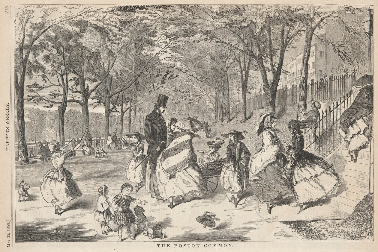 The Boston Common, uit Harper door Winslow Homer