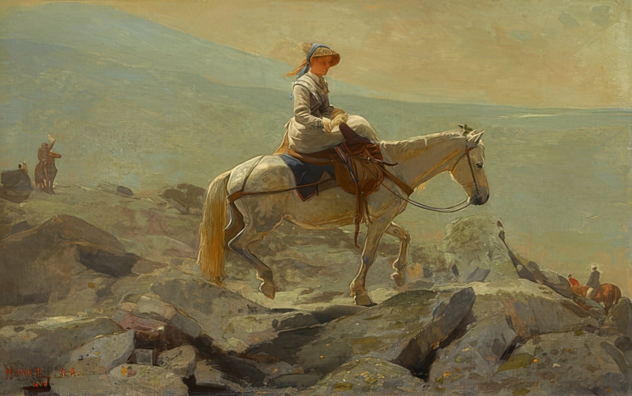 Het ruiterpad, Witte Bergen. 1868 door Winslow Homer
