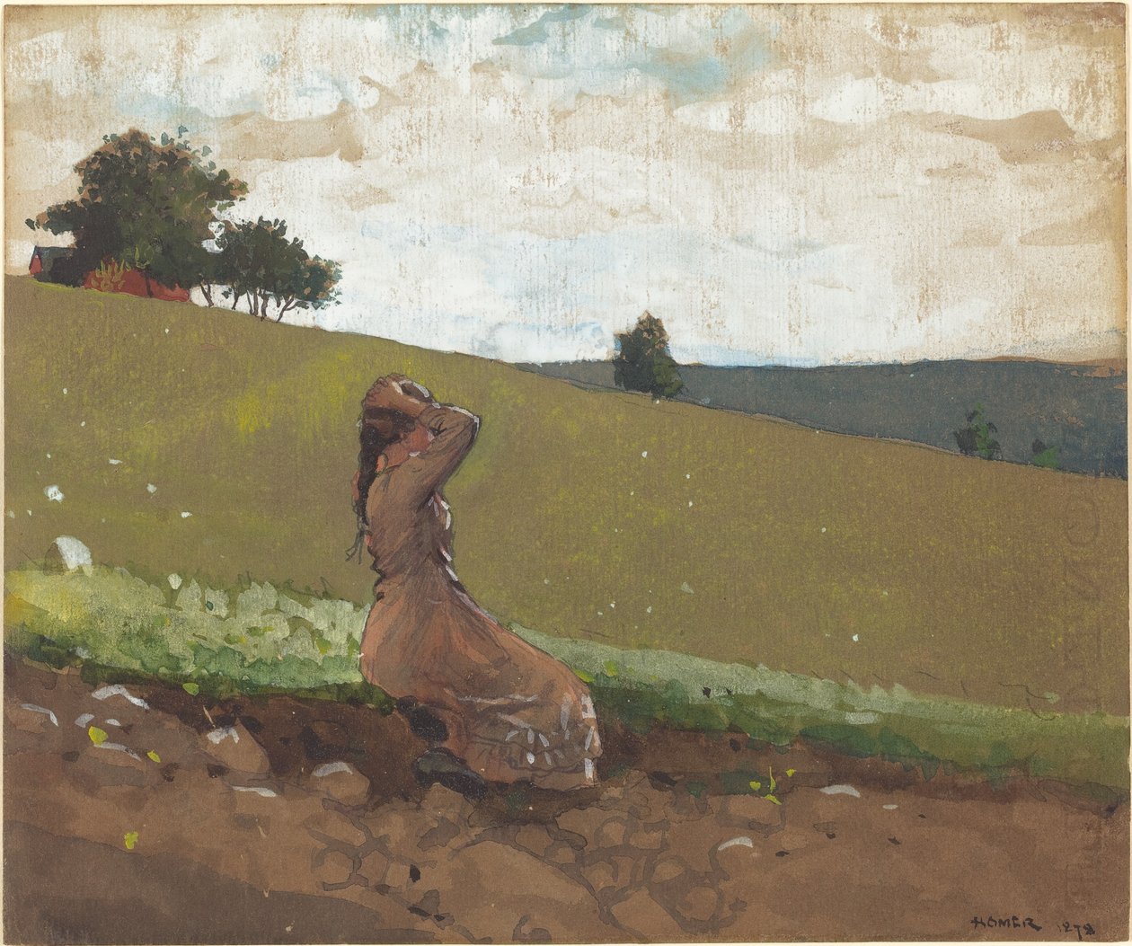 De Groene Heuvel door Winslow Homer