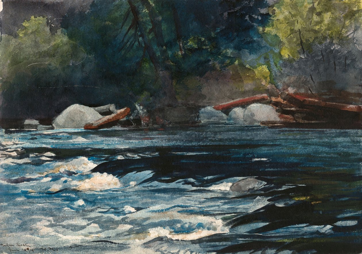 De Stroomversnellingen, Hudson River, Adirondacks door Winslow Homer