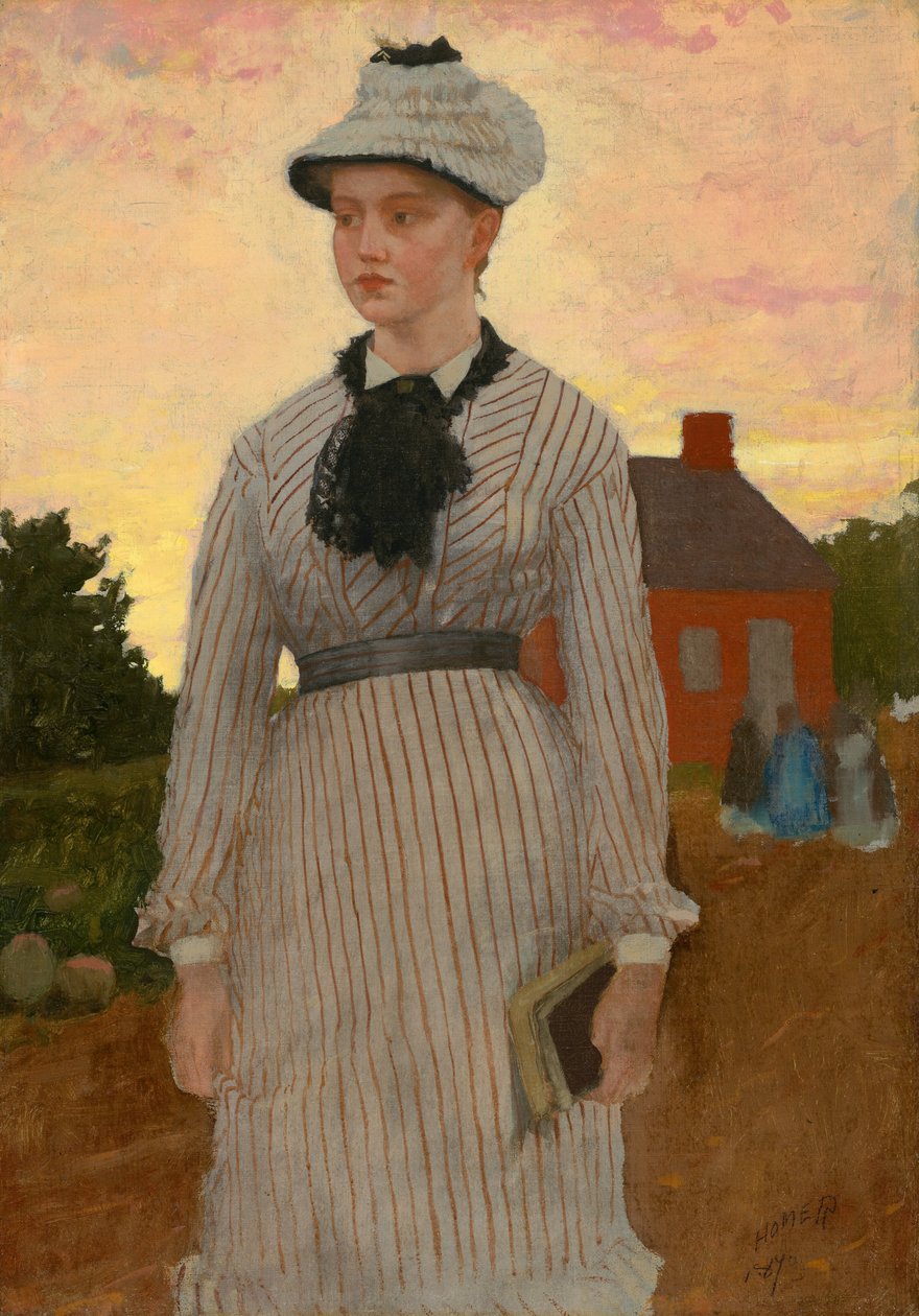 Het Rode Schoolhuis, 1873 door Winslow Homer