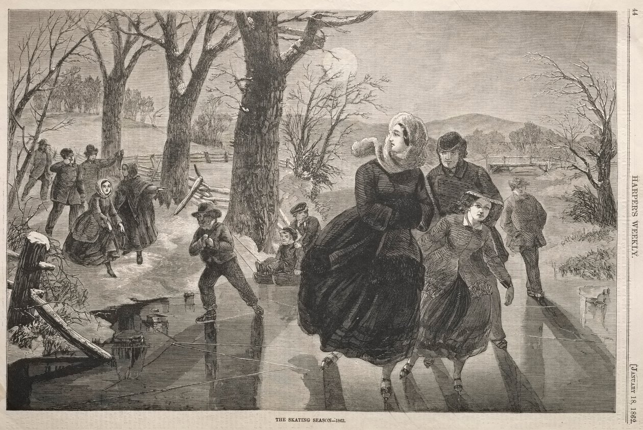 Het schaatsseizoen - 1862, 1862 door Winslow Homer