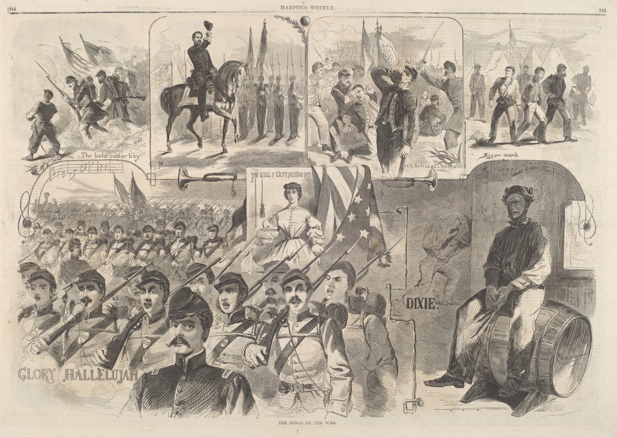 De liederen van de oorlog, gepubliceerd 1861 door Winslow Homer