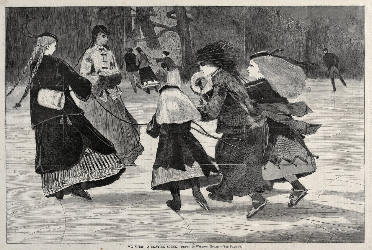 Winter - Een schaatsscène, 1868 door Winslow Homer