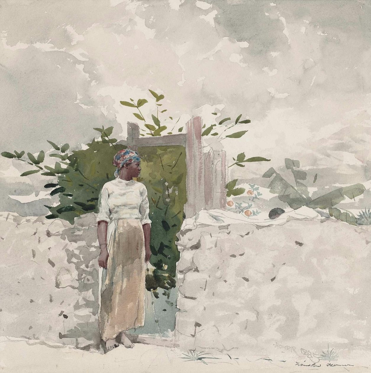 Vrouw bij een poort, Bahama