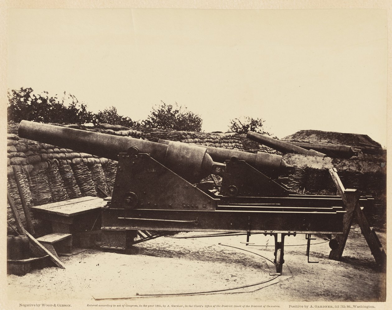 Batterij Nr. 1, nabij Yorktown, mei 1862 (albumineprint op geschept papier) door Wood and Gibson Wood and Gibson