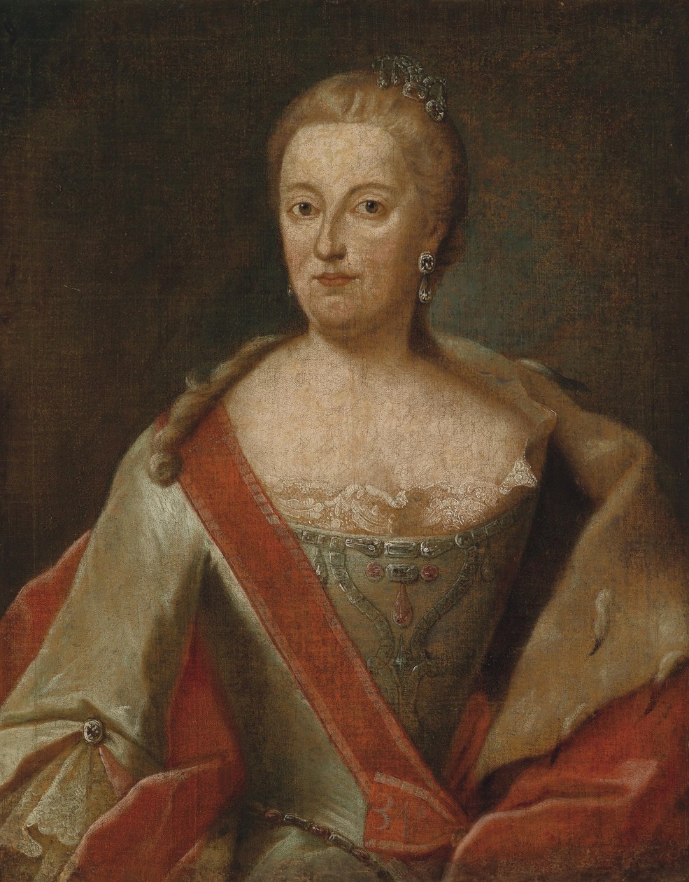Maria Anna van Saksen (1728-1797) door Workshop of Georg Desmarées