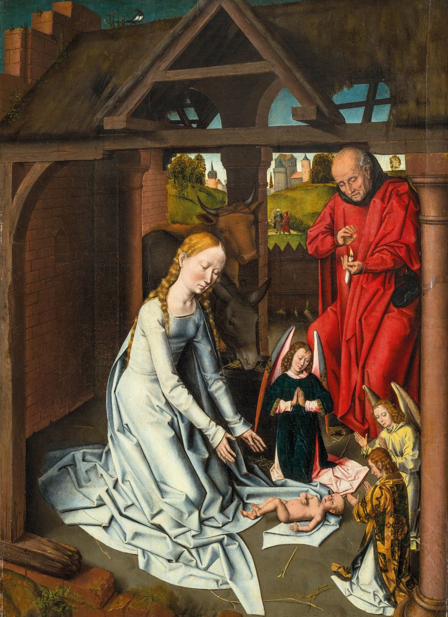 De geboorte van Christus door Workshop of Hans Memling