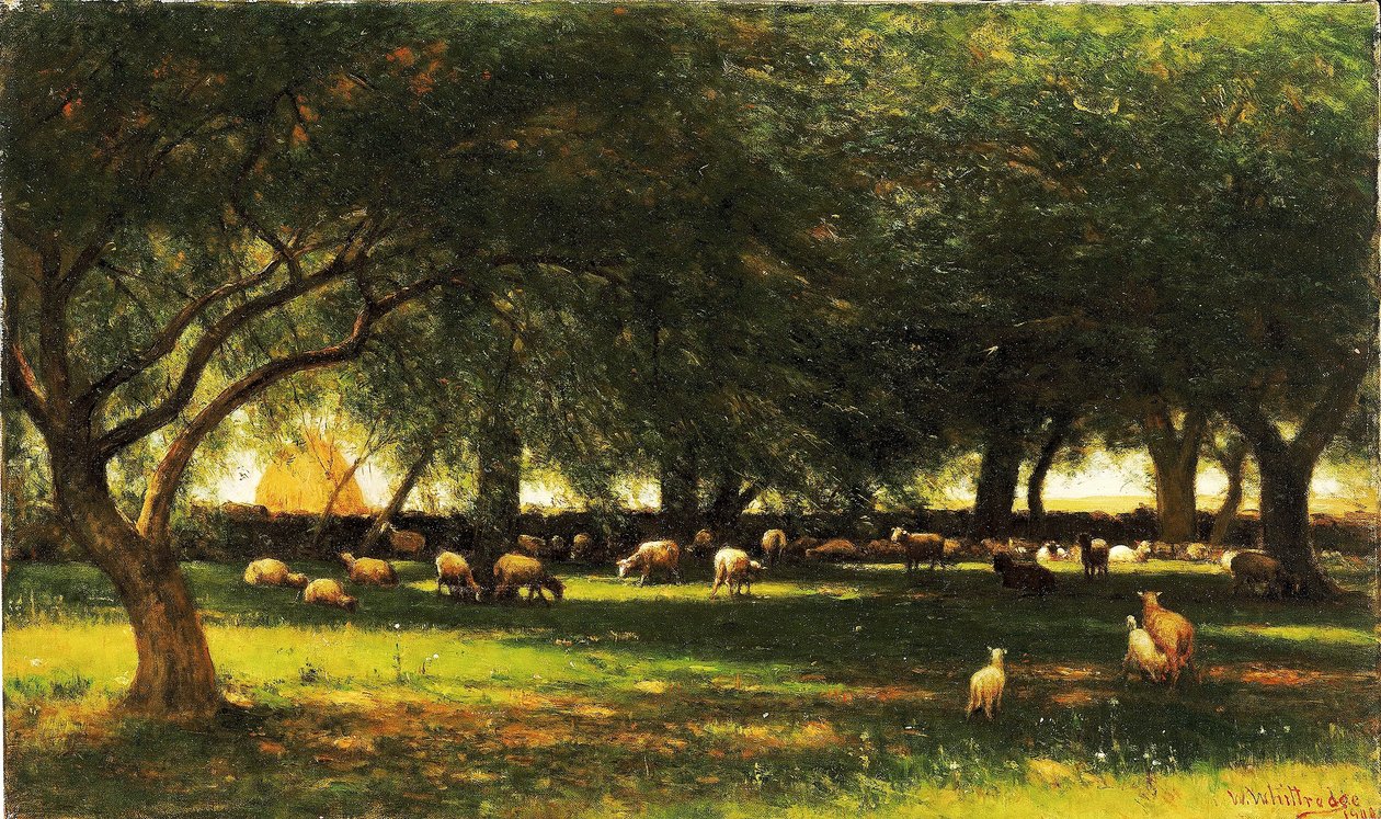 Middag in de boomgaard door Worthington Whittredge