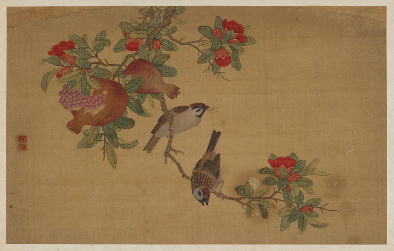 Vogels, Fruit en Bloemen door Wu Zhang