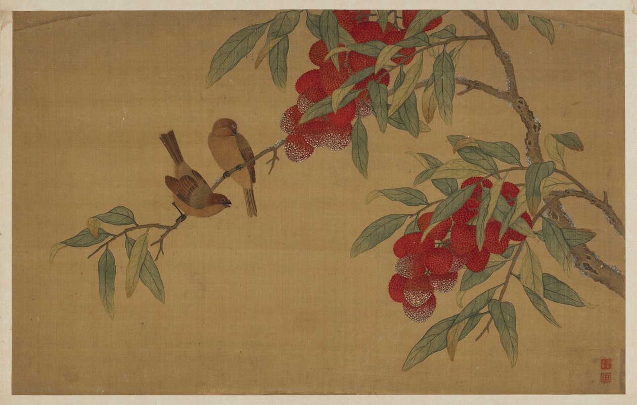 Vogels en Fruit door Wu Zhang