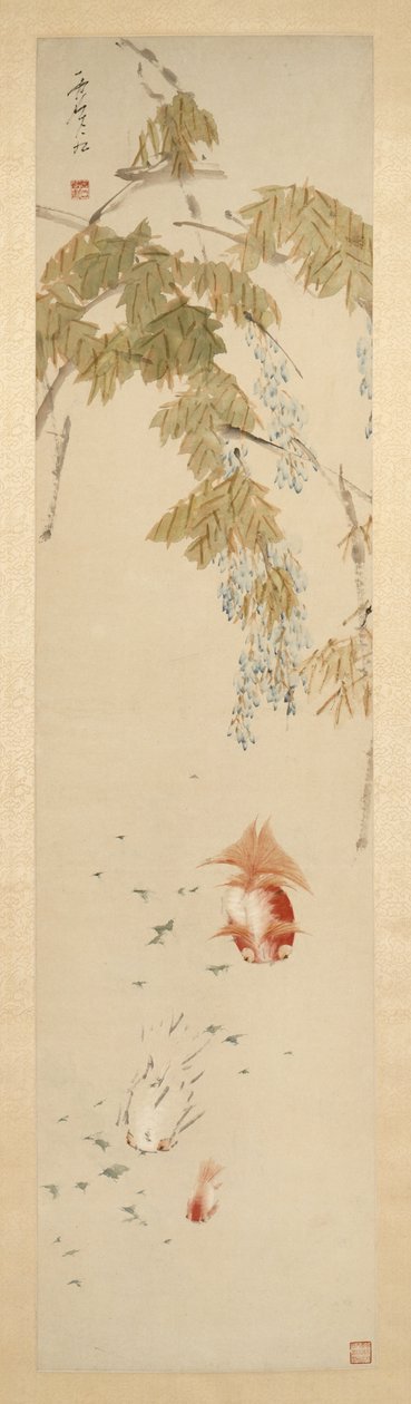 Wisteria en goudvissen 紫藤金魚圖 door Xugu